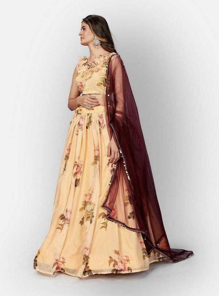 Georgette  Embroidered Lehenga